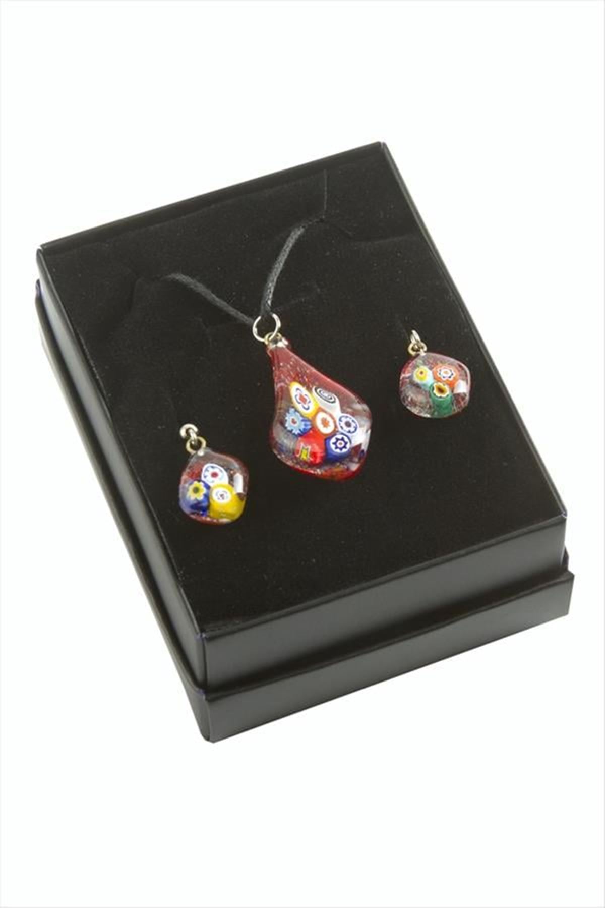 Cam Sanatı Murano Kutulu Set Kolye - Karışık Renk 1