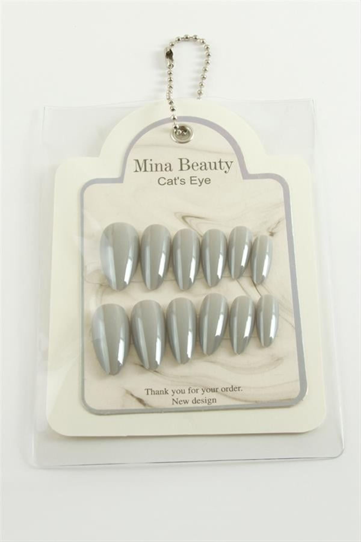Mina Beauty Kedi Gözü Takma Tırnak - Gri