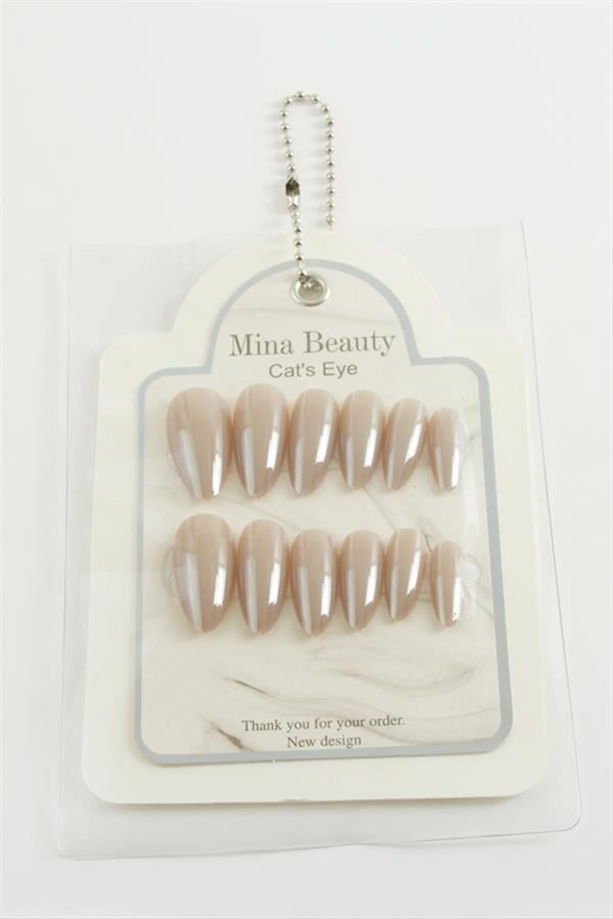 Mina Beauty Kedi Gözü Takma Tırnak - Bej
