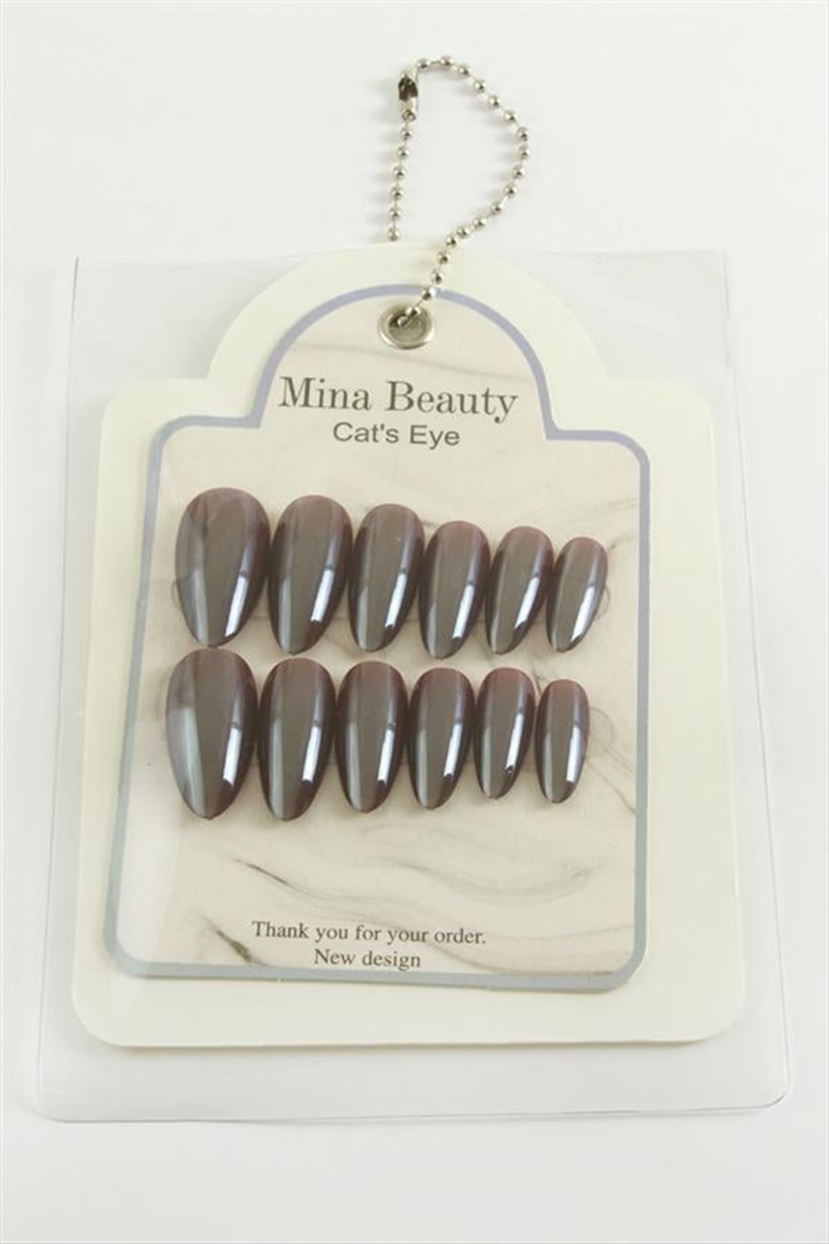 Mina Beauty Kedi Gözü Takma Tırnak - Bordo
