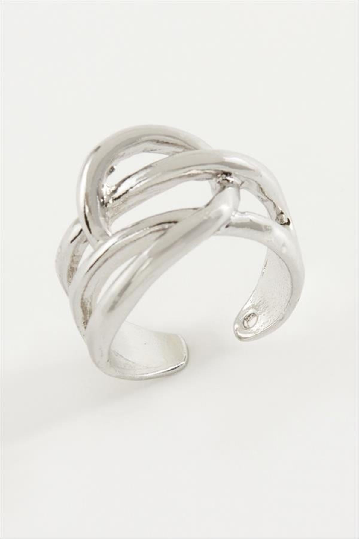 Oval Metal Yüzük - Gümüş Rengi