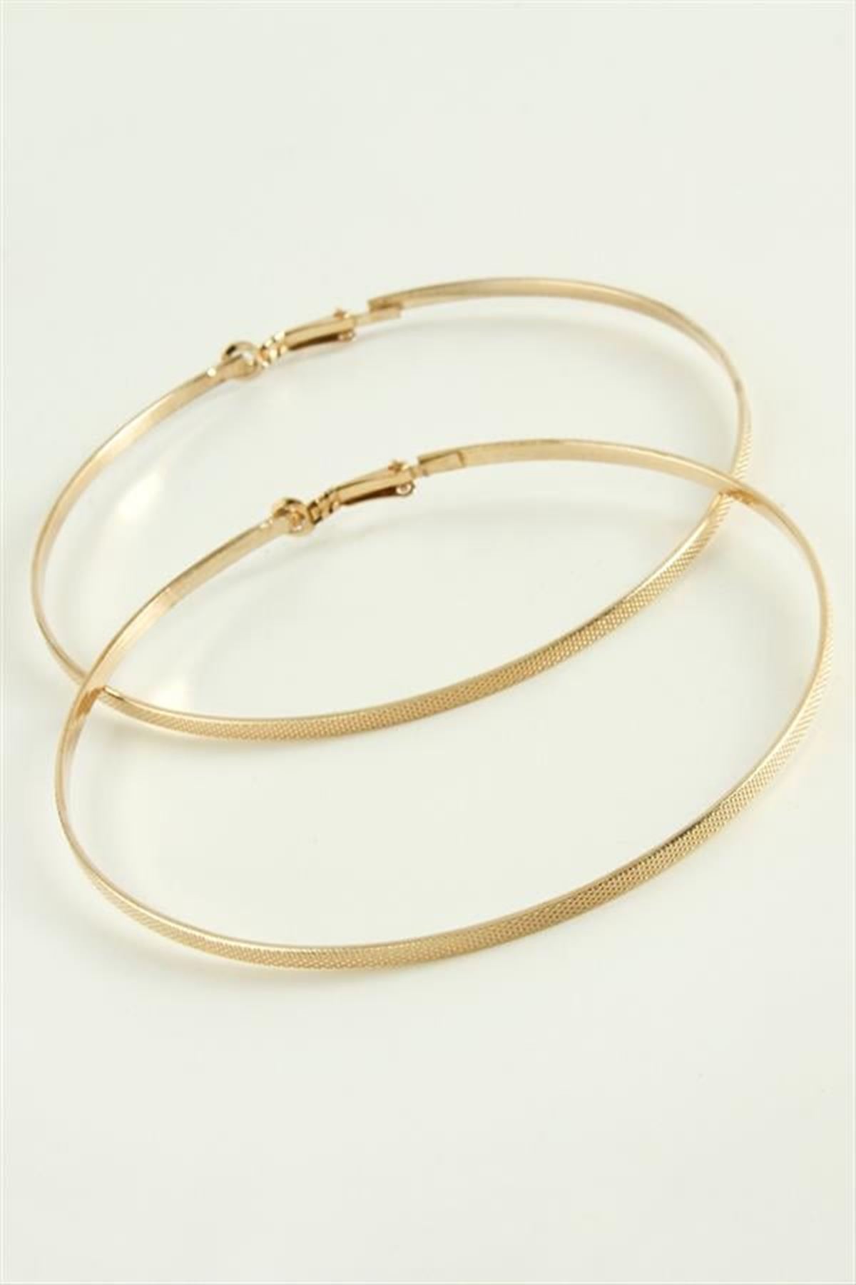 Noktalı Metal Halka Küpe 9-10 cm