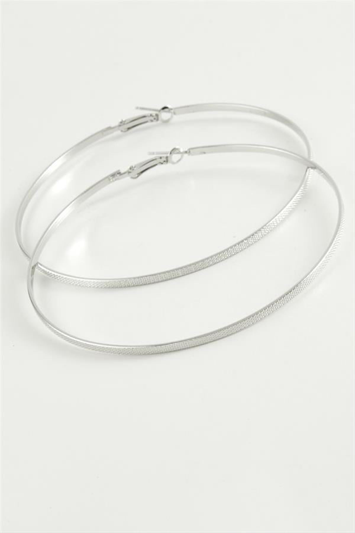 Noktalı Metal Halka Küpe 8-10 cm