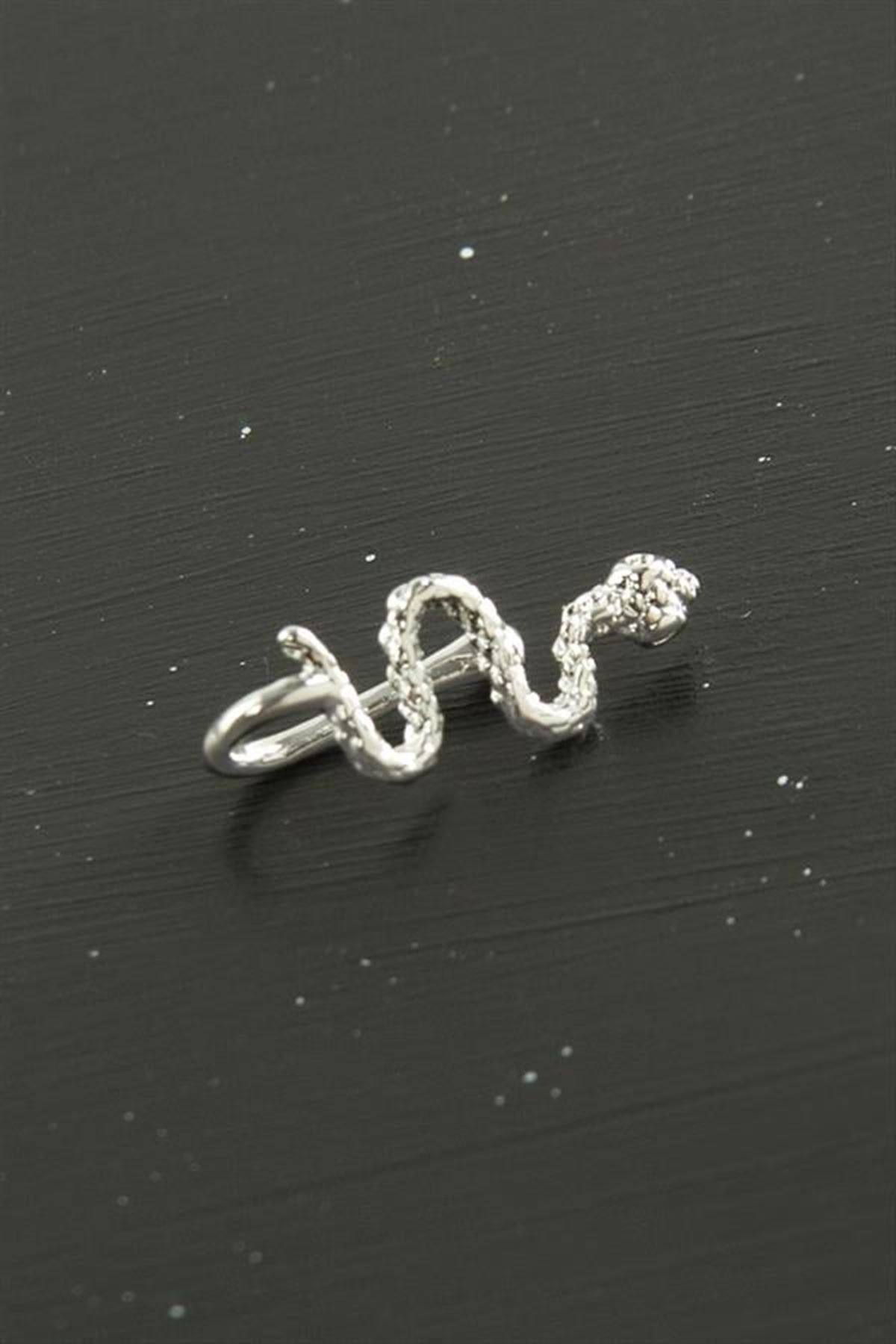 Yılan Tragus Piercing 1 Adet - Gümüş Rengi