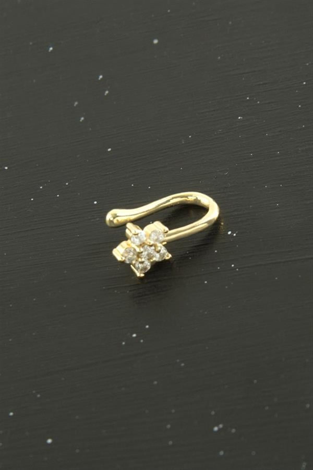 Papatya Tragus Zirkon Taşlı Piercing 1 Adet - Sarı