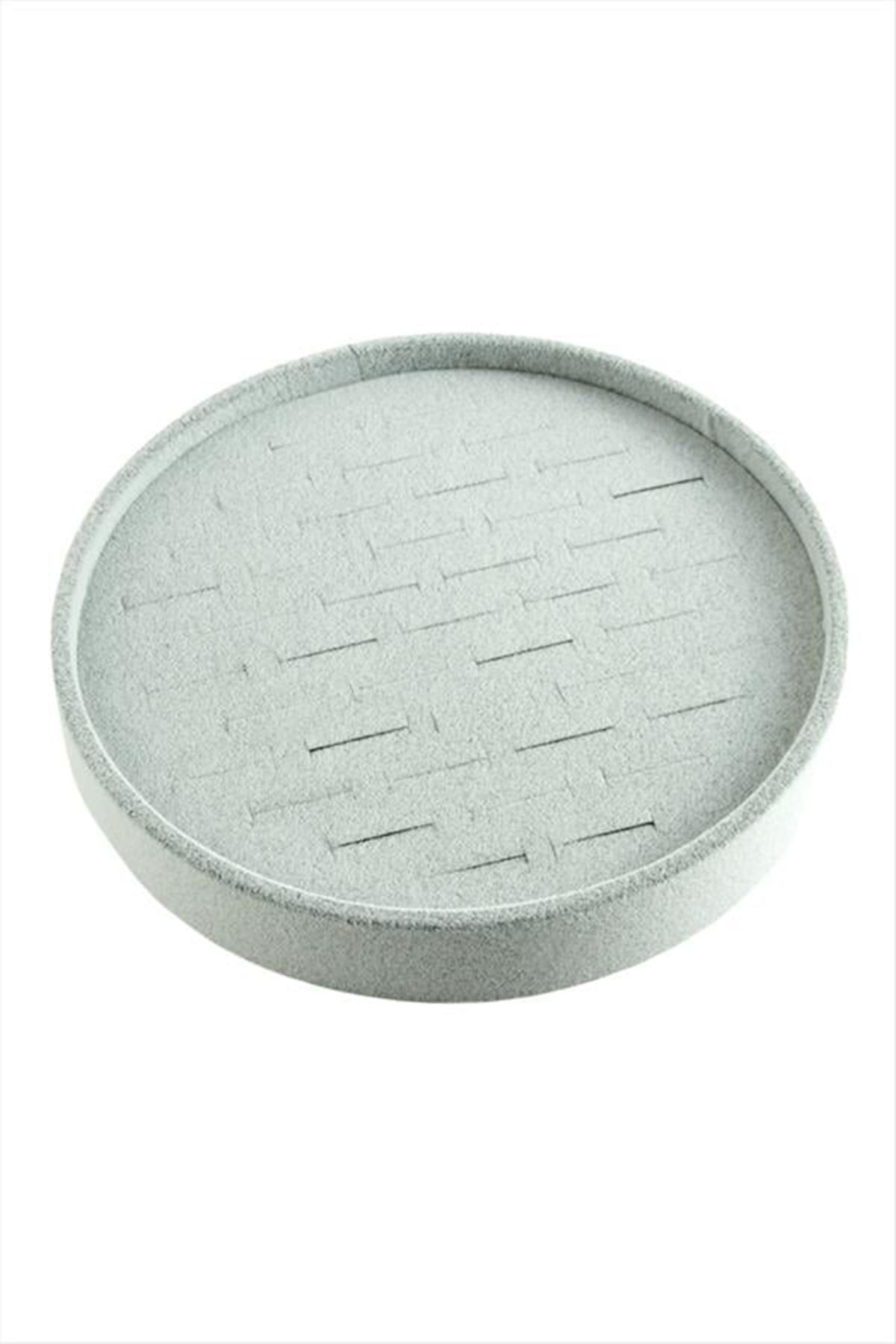 Yuvarlak Ahşap Anfora Kumaş Yüzüklük 20 cm - Siyah