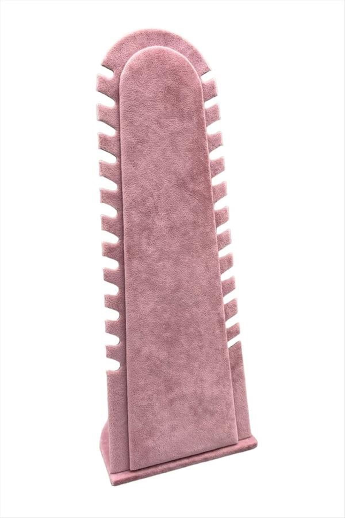 Çam Anfora Kumaş Kaplamalı Kolye Standı - Açık Pembe