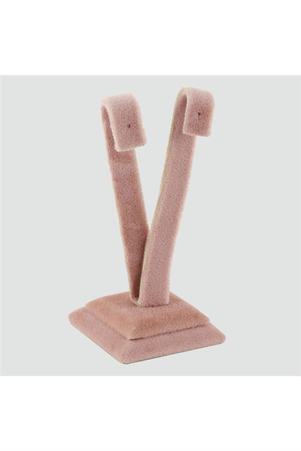 Anfora Kumaş Palmiye Küpelik - Açık Pembe
