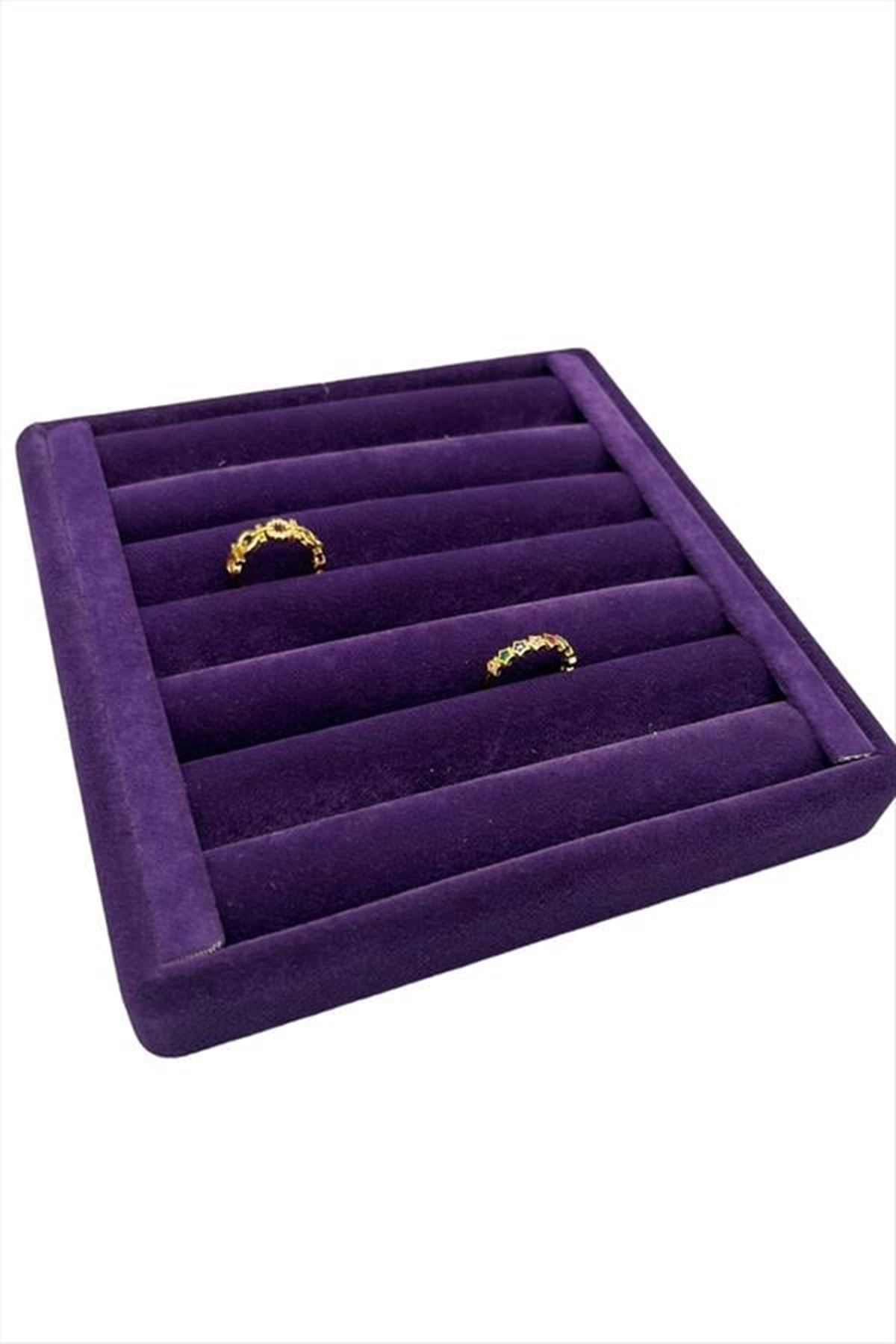 Yatay Sosisli Anfora Yüzük Kelepçe Standı 15*15 cm - Mor