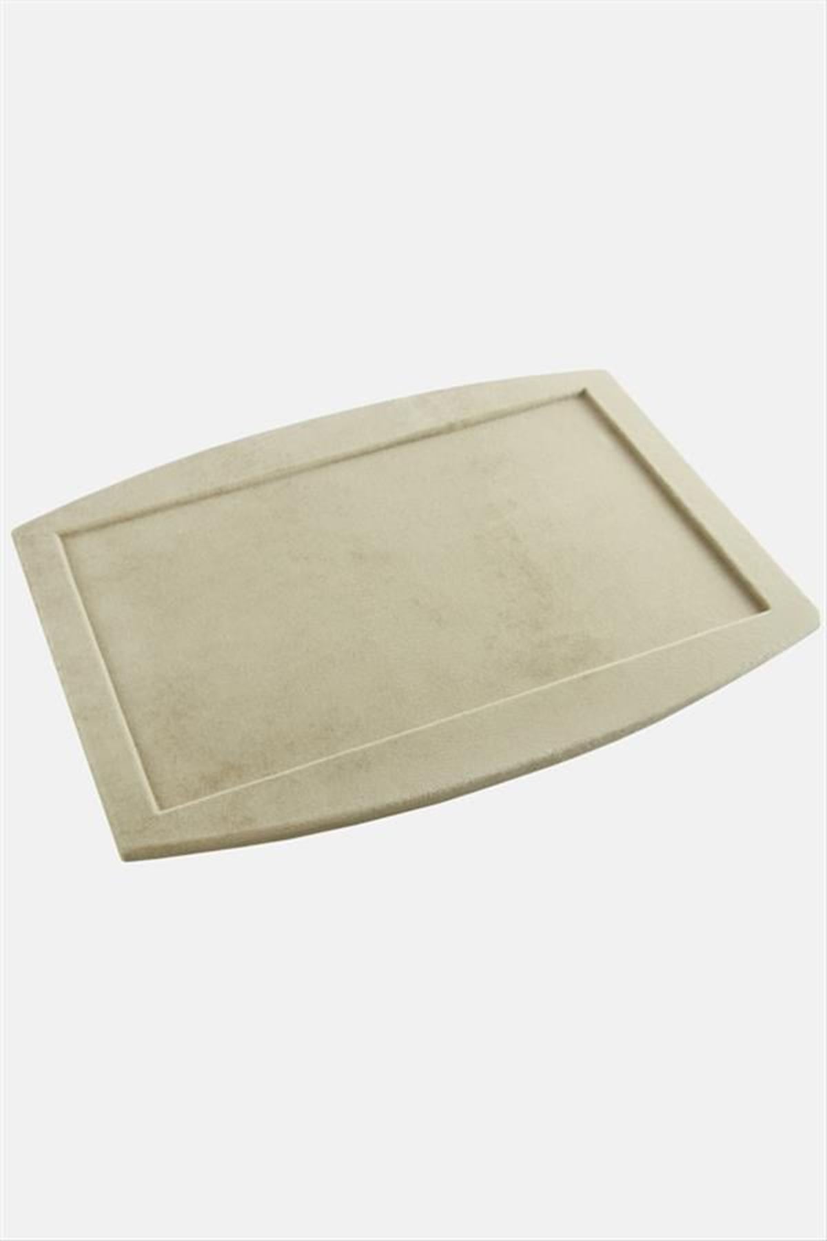 Oval Anfora Kumaş Sunum Servis Tablası - Açık Kahverengi