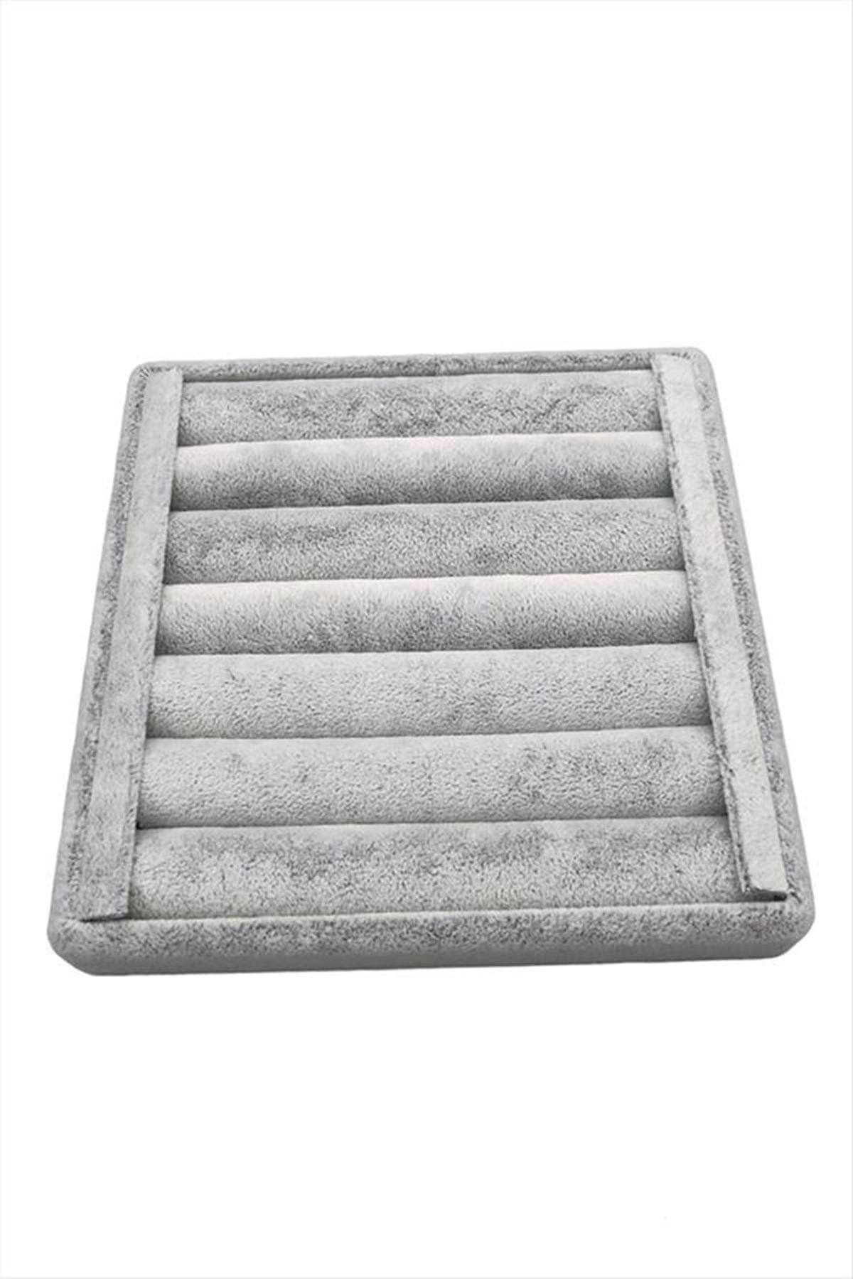 Yatay Sosisli Anfora Yüzük Kelepçe Standı 15*15 cm - Gri