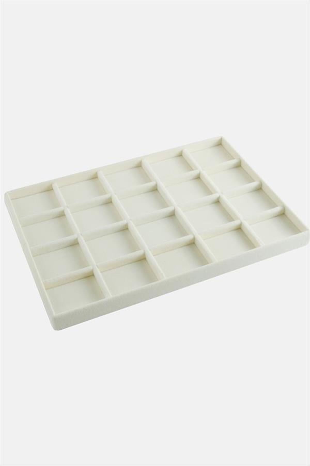 20 Bölmeli Anfora Tabla 24*34 cm - Krem