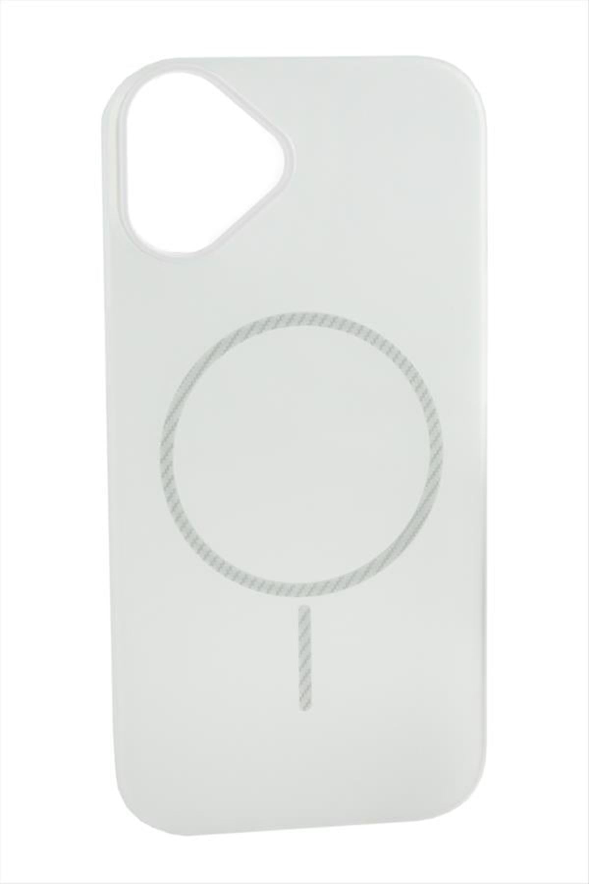 iPhone 16 Buzlu Magsaff Kapak Kılıf - Beyaz