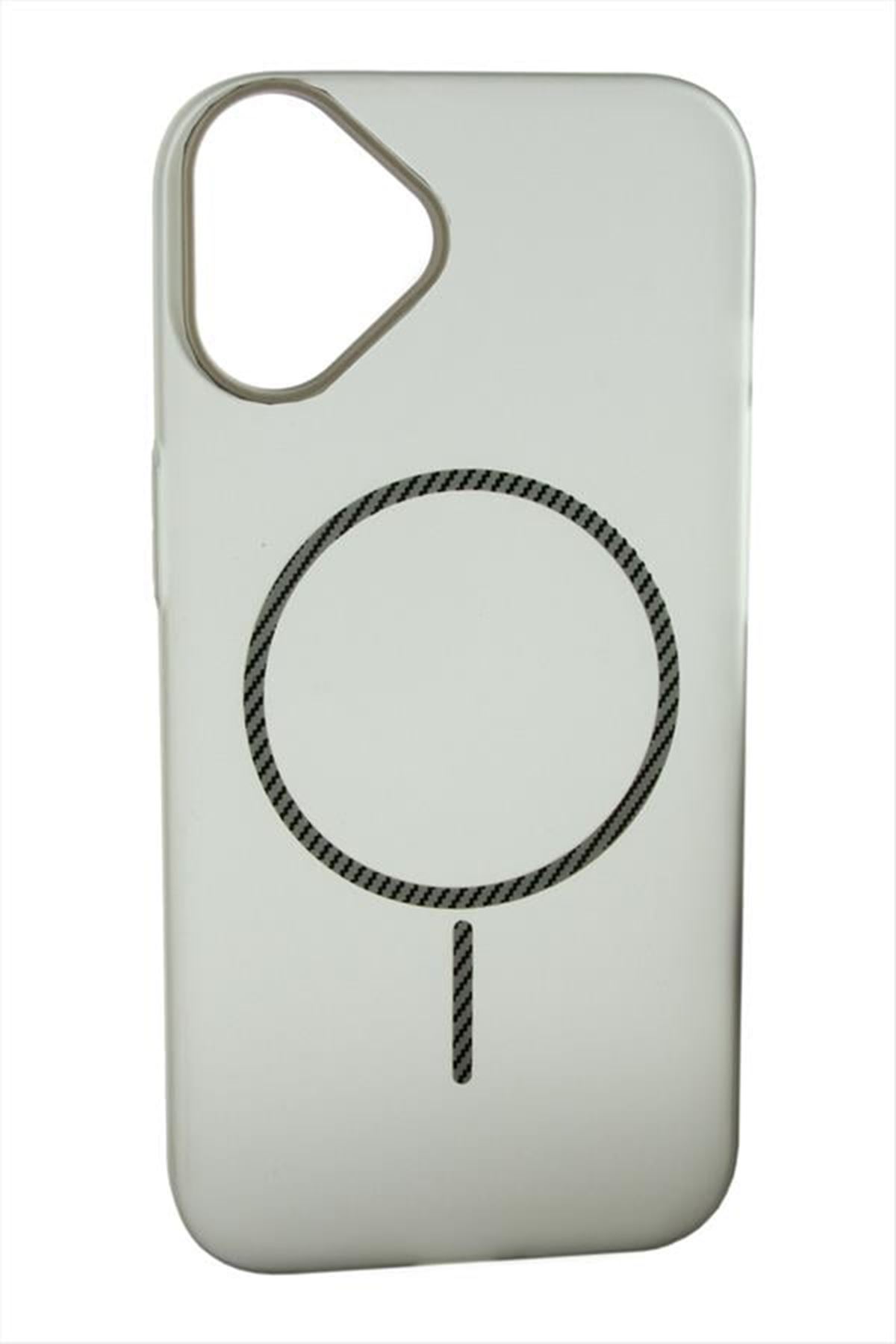 iPhone 16 Buzlu Magsaff Kapak Kılıf - Gri