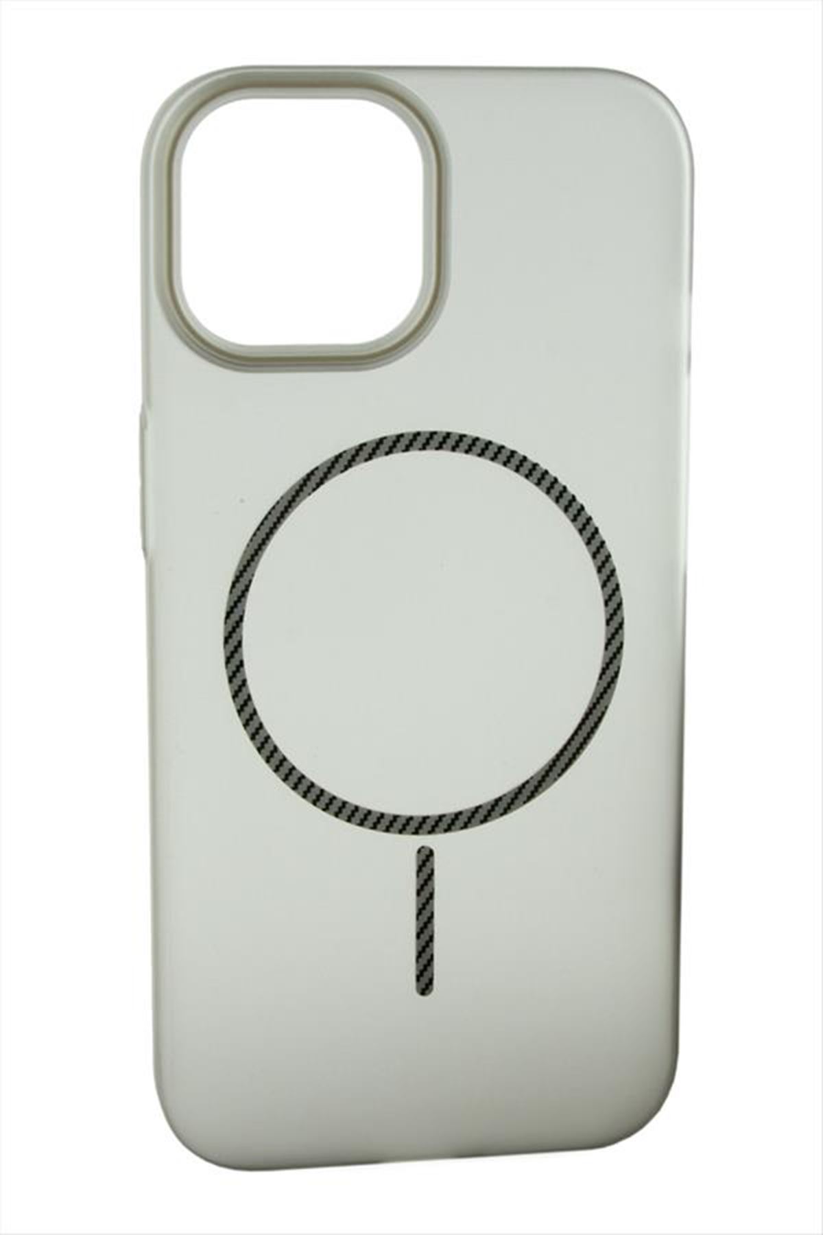 iPhone 15 Buzlu Magsaff Kapak Kılıf - Gri