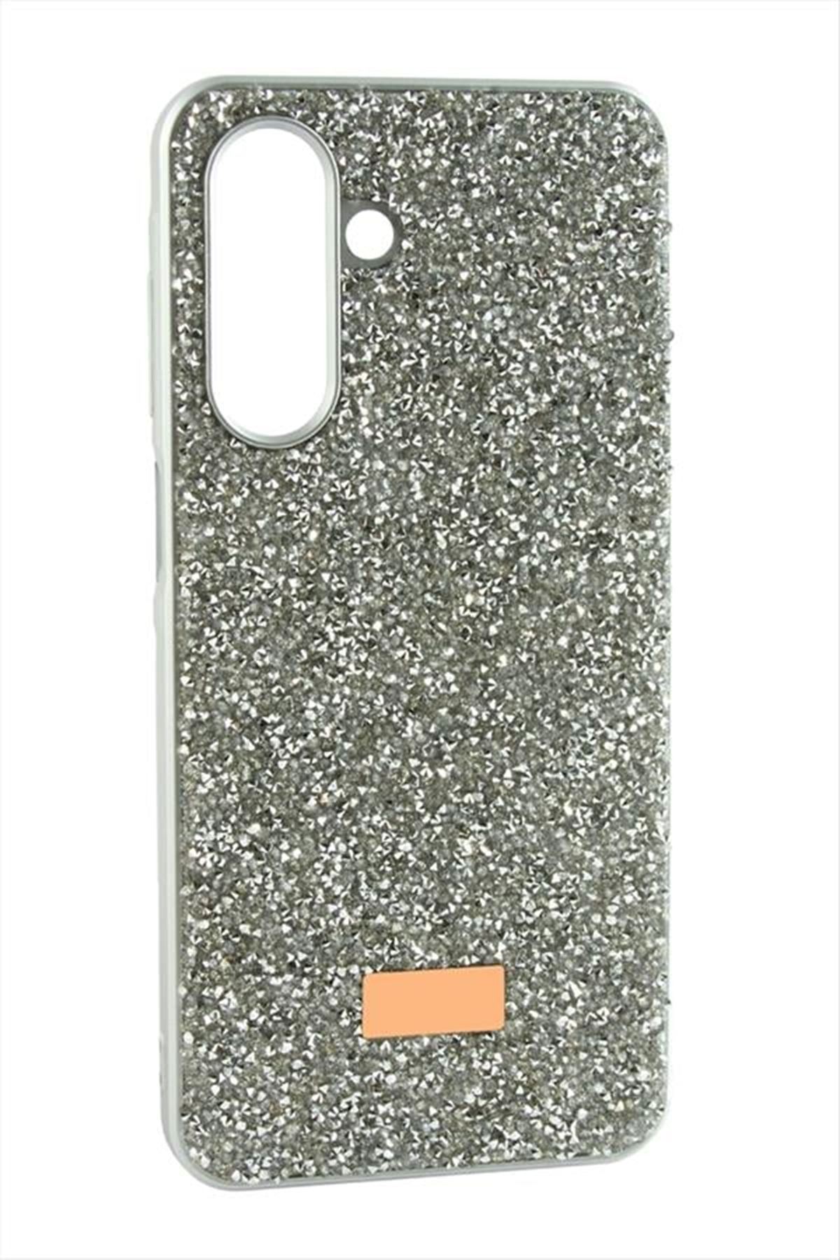 Samsung Galaxy S25 Taşlı Kapak Kılıf - Gümüş Rengi
