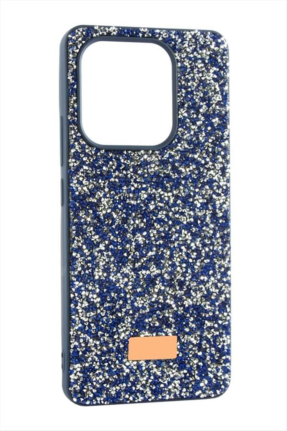 Xiaomi Redmi Note 14 Taşlı Kapak Kılıf - Mavi