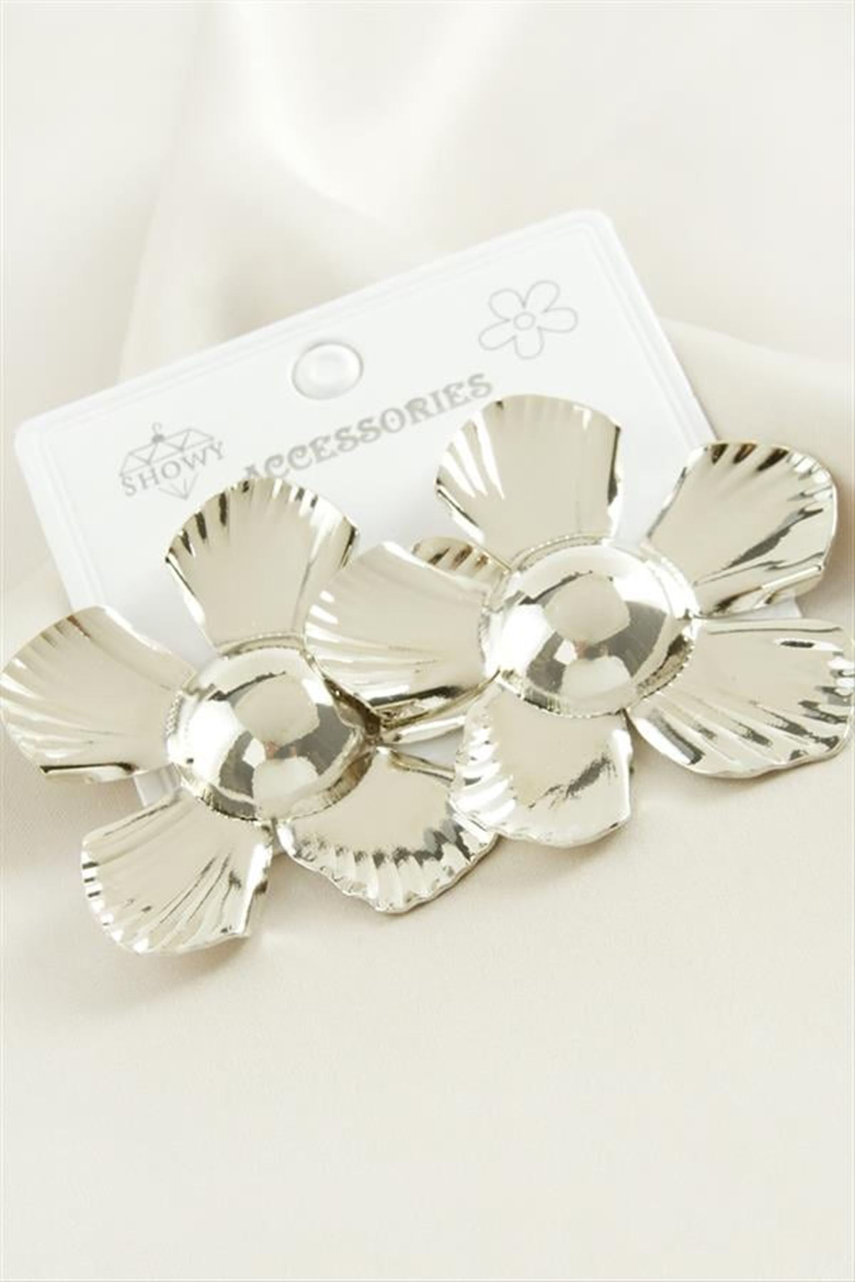 Papatya Metal Küpe - Sarı
