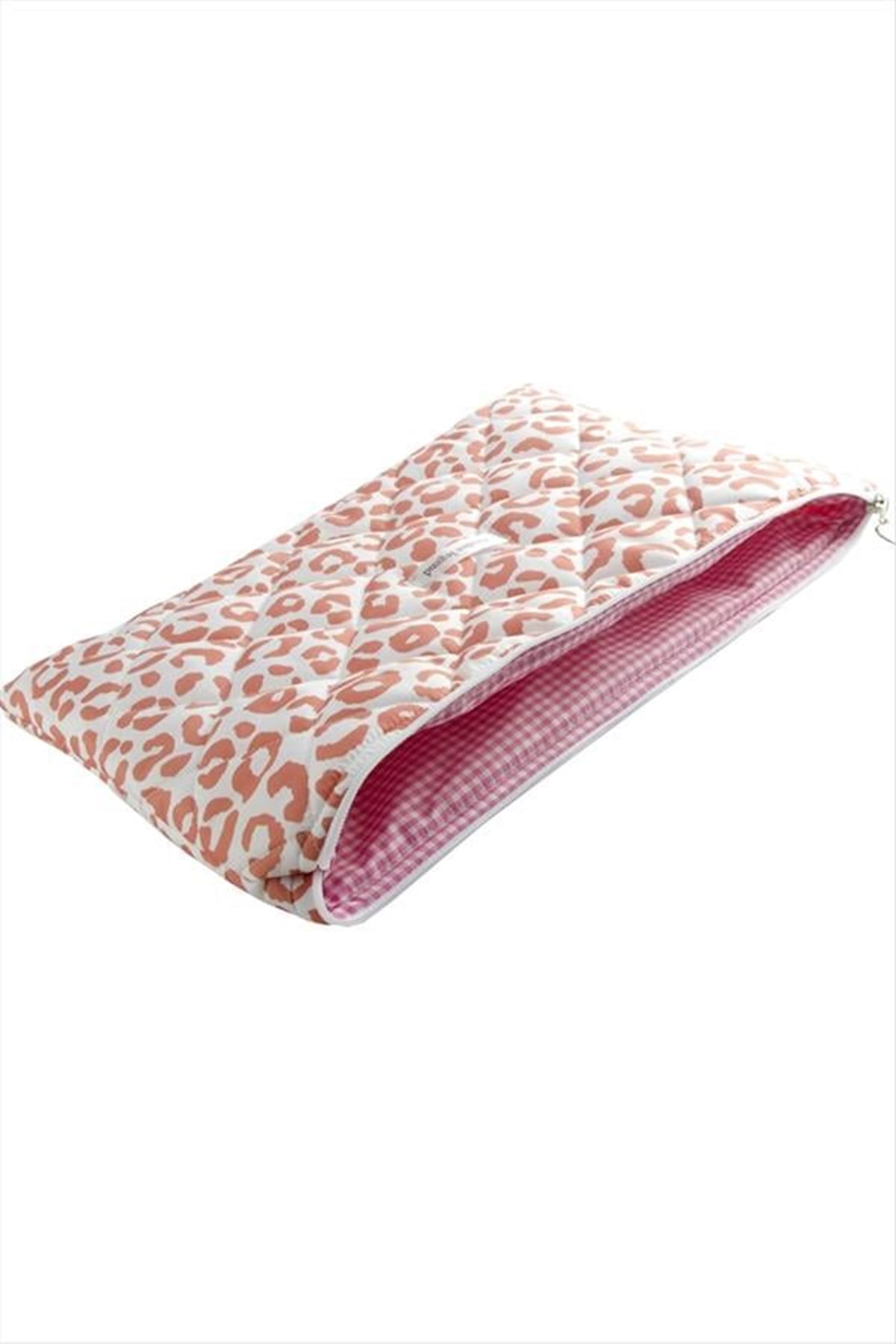 Leopar Desenli Labtop Bilgisayar Çantası 15*16 inç - Yavruağzı