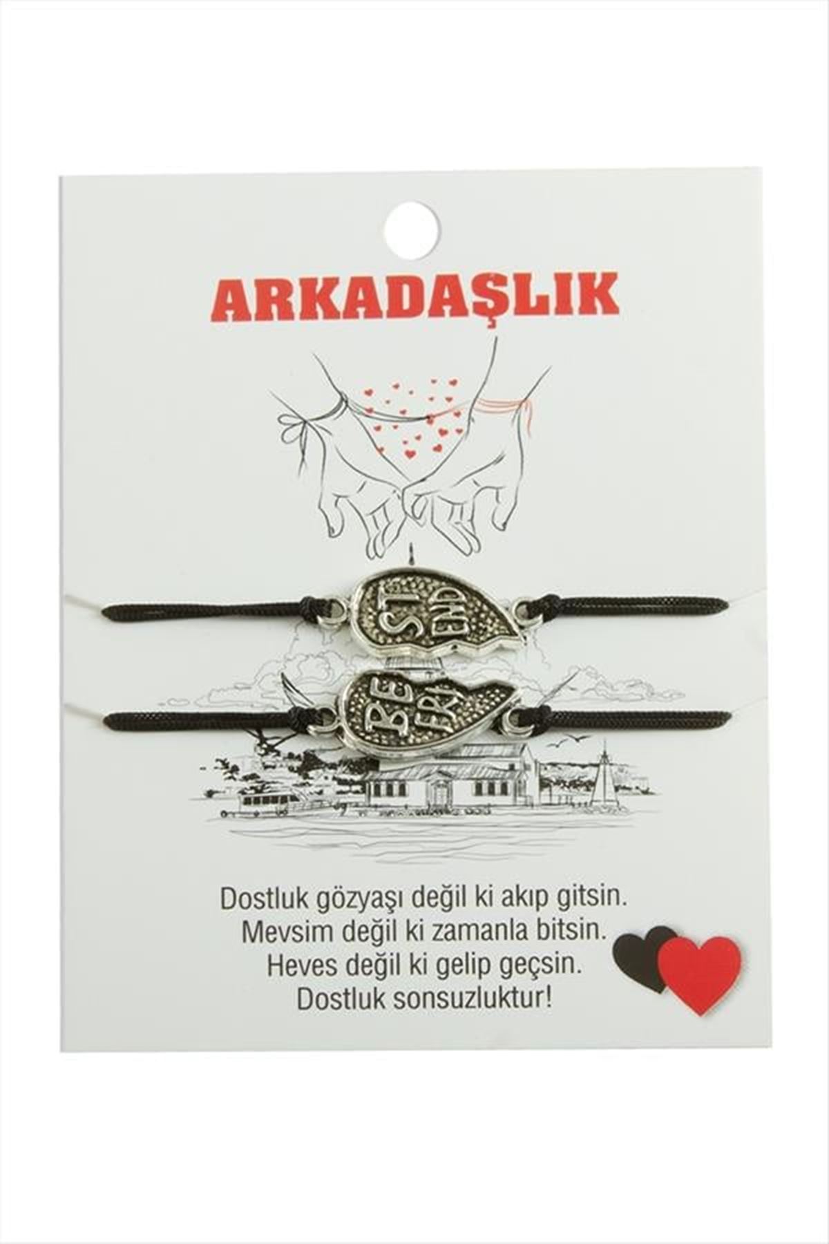 Best Friends Arkadaş Deri Bileklik - Siyah