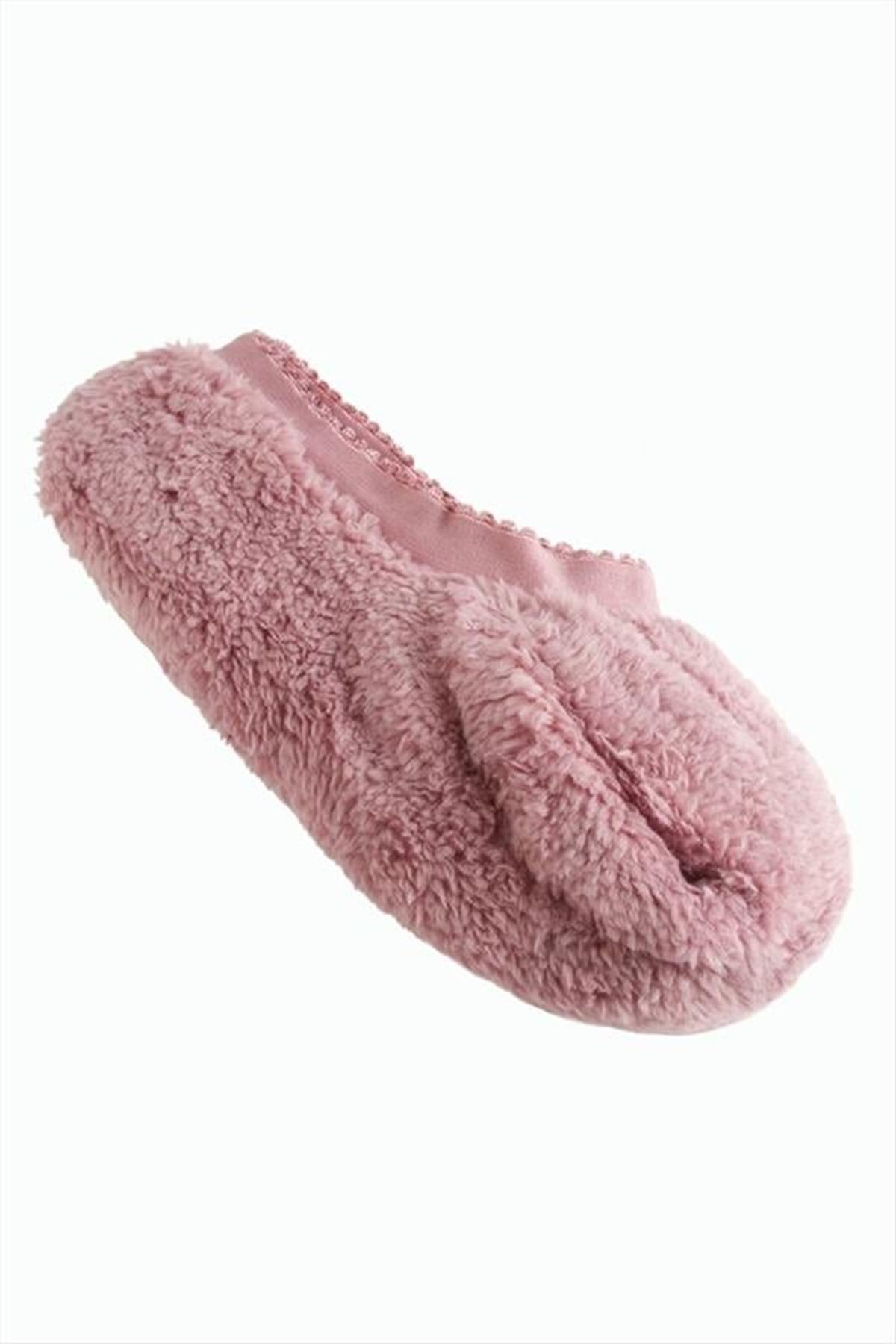 Peluş Polarlı Patik - Mor