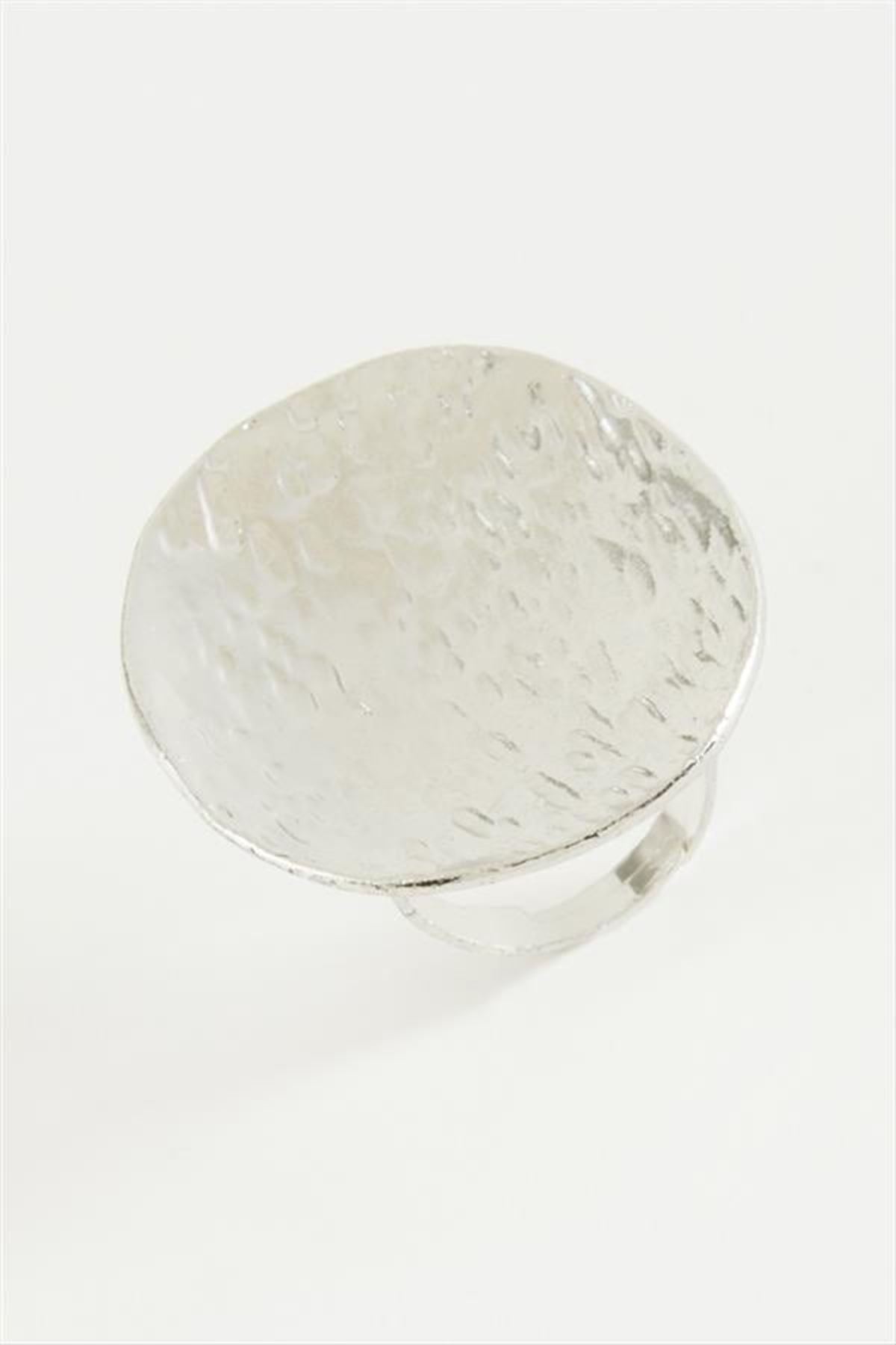 Oval Metal Yüzük - Gümüş Rengi