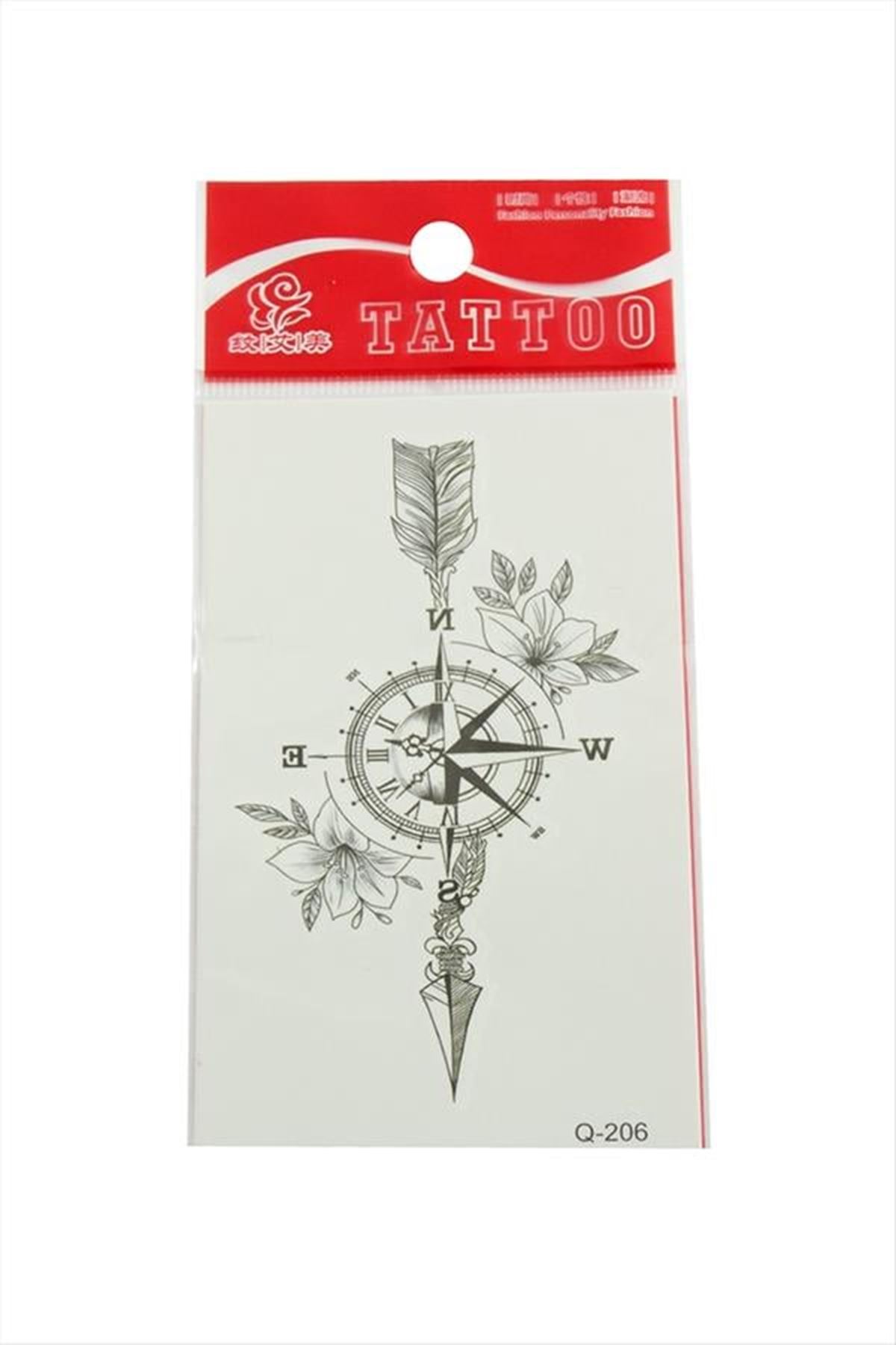 Pusula Tattoo Dövme Sticker - Beyaz