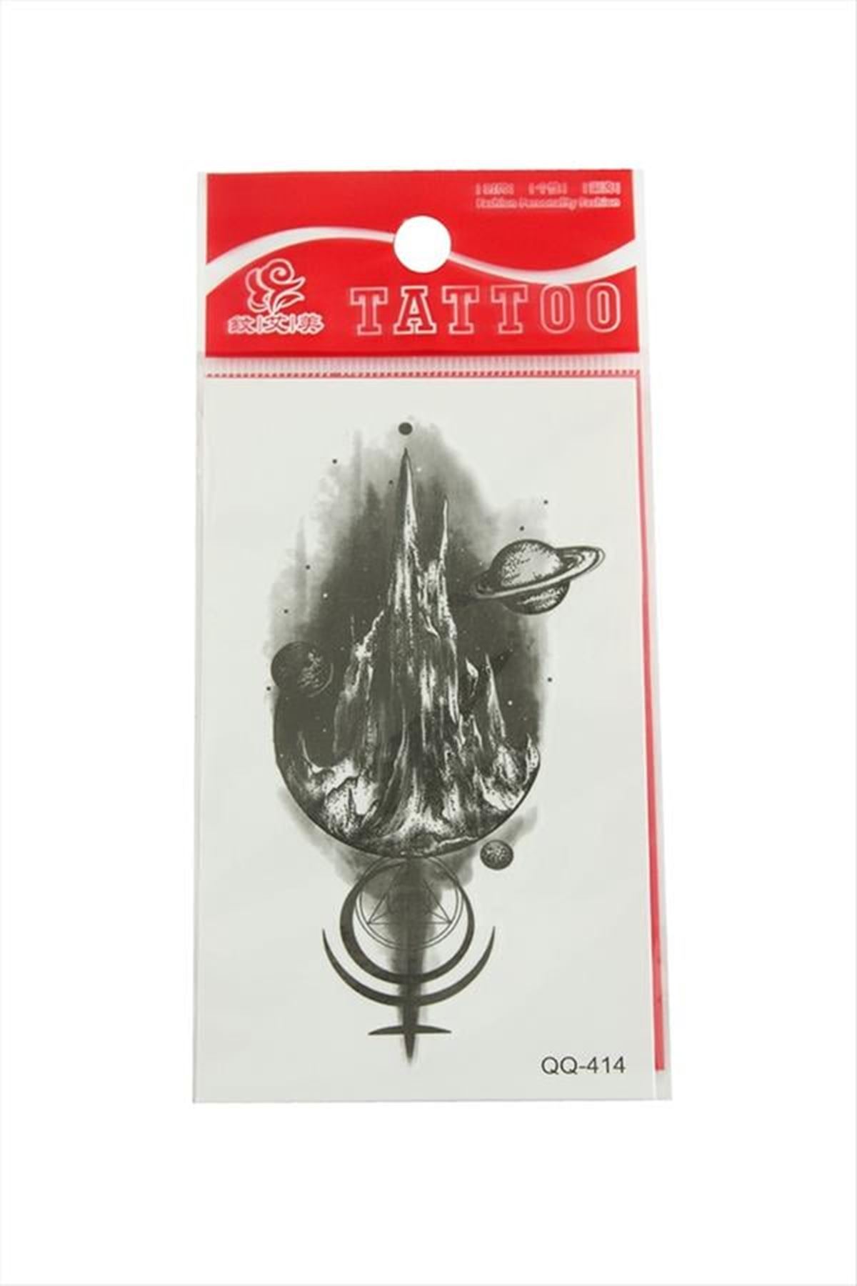 Güneş Tattoo Dövme Sticker - Siyah