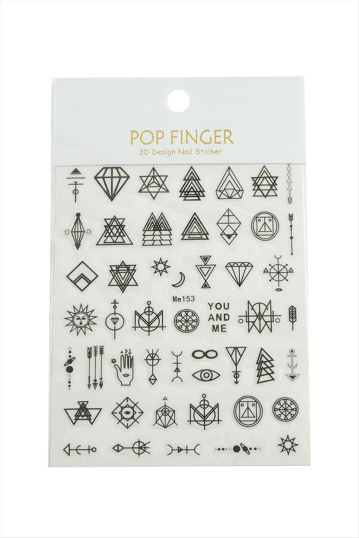 Geometri Tattoo Dövme Sticker - Beyaz
