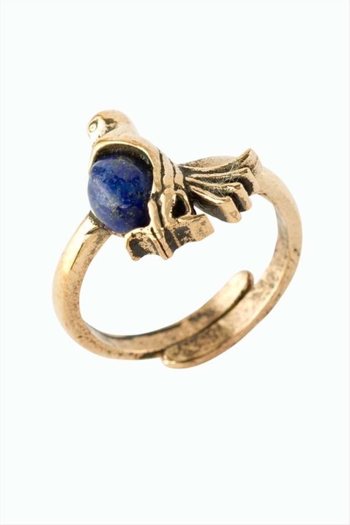 Kuş Doğaltaşlı Otantik Yüzük - Lapis