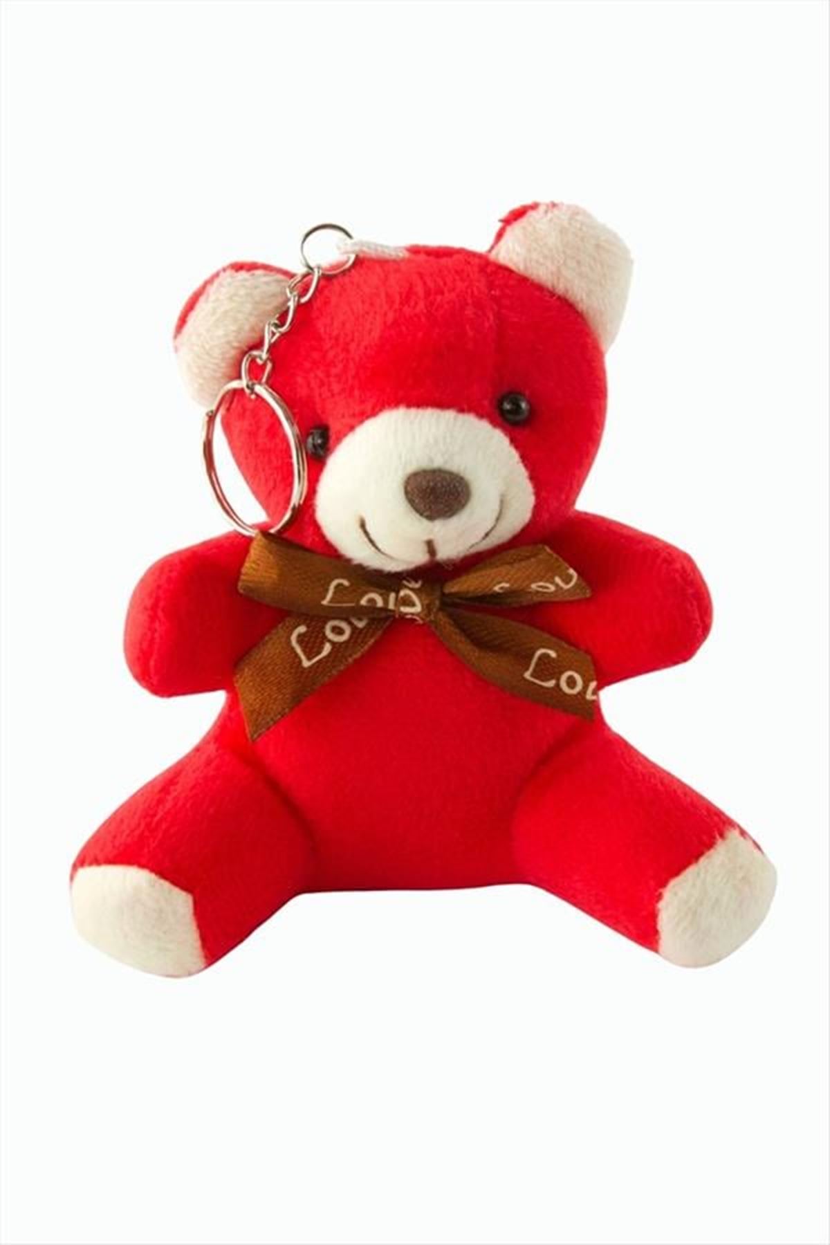 Ayıcık Peluş Çanta Anahtarlık 12 cm - Kırmızı