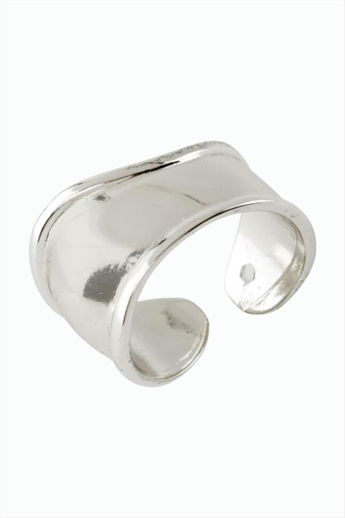 Oval Metal Yüzük - Gümüş Rengi