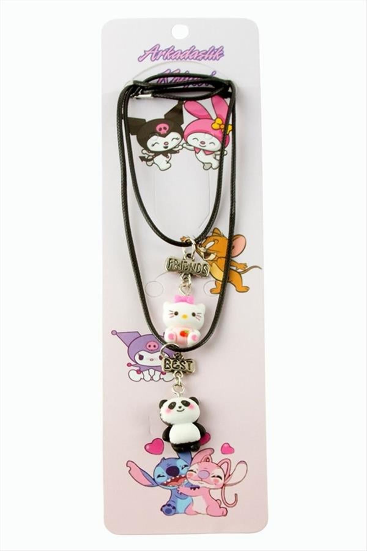 Panda Kedi Arkadaşlık Kolyeleri (Çift Kolye) - Beyaz