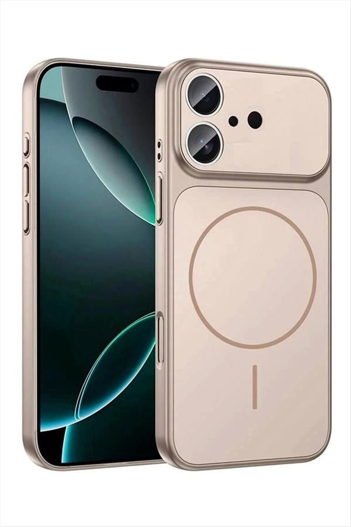 İphone 17 Uyumlu Magsaff Kapak Kılıf - Vizon
