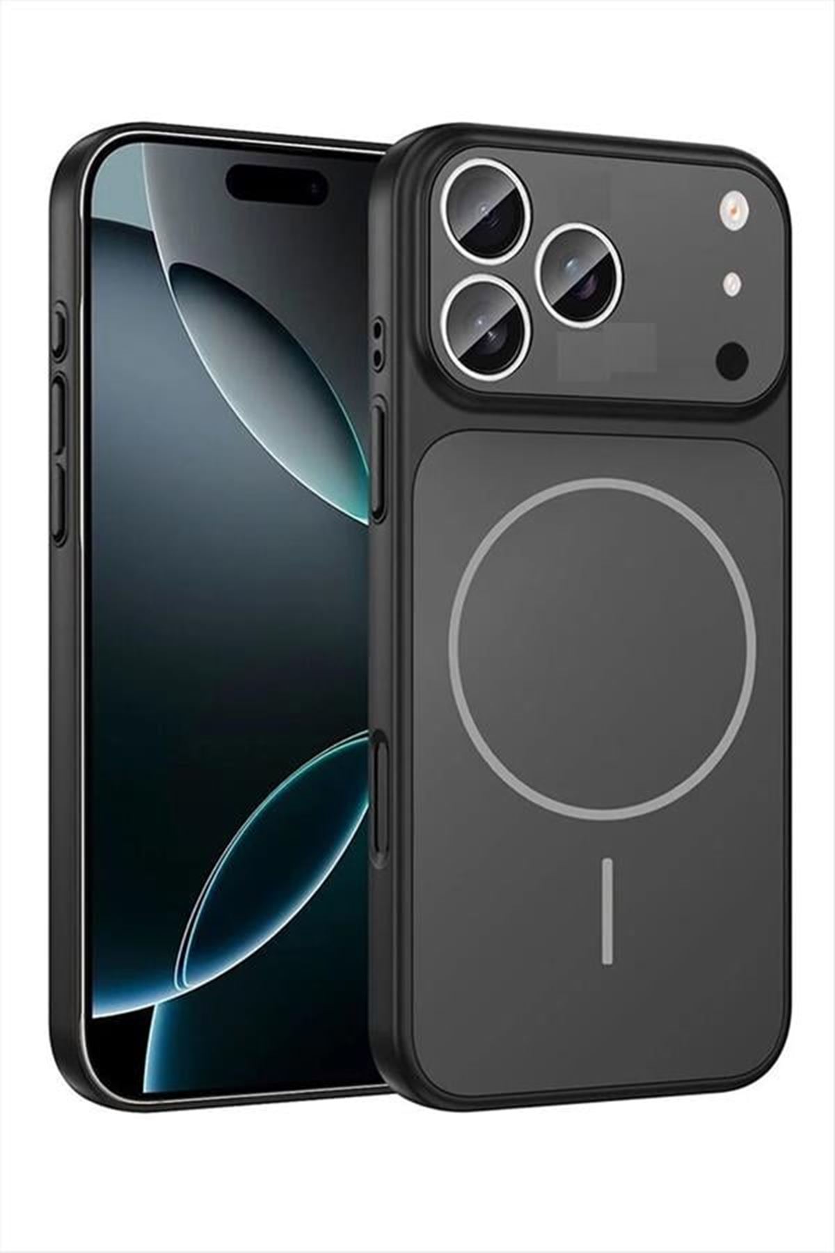 İphone 17 Pro Uyumlu Magsaff Kapak Kılıf - Siyah