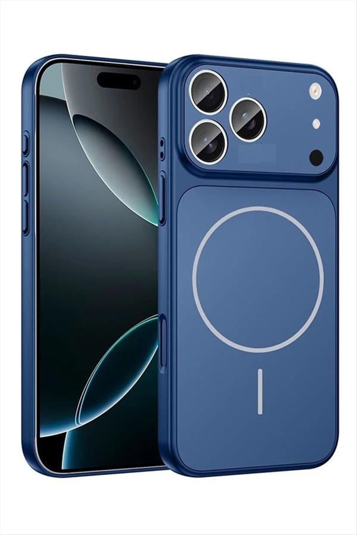 İphone 17 Pro Uyumlu Magsaff Kapak Kılıf - Lacivert