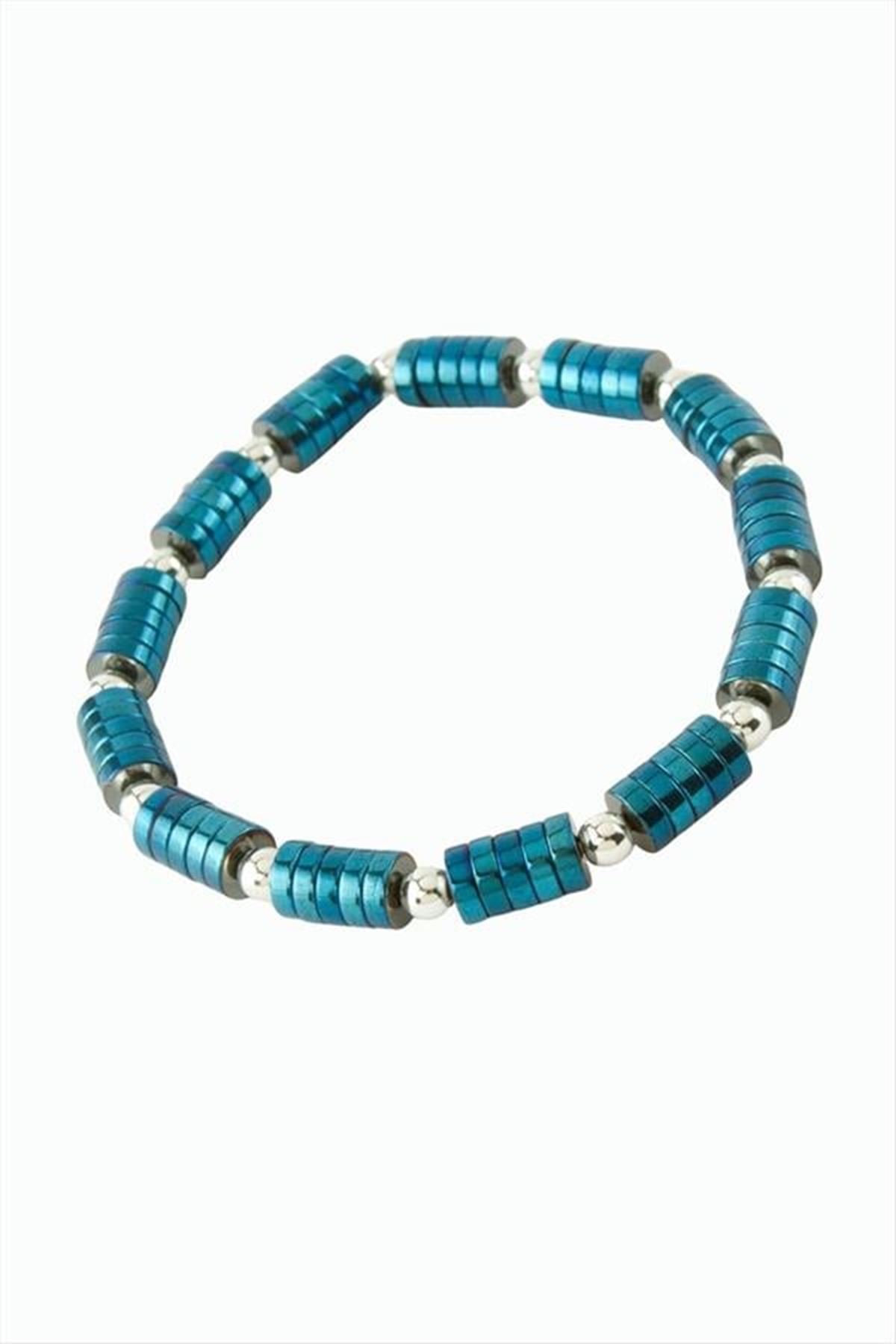 Hematit Doğaltaş Bileklik - Mavi