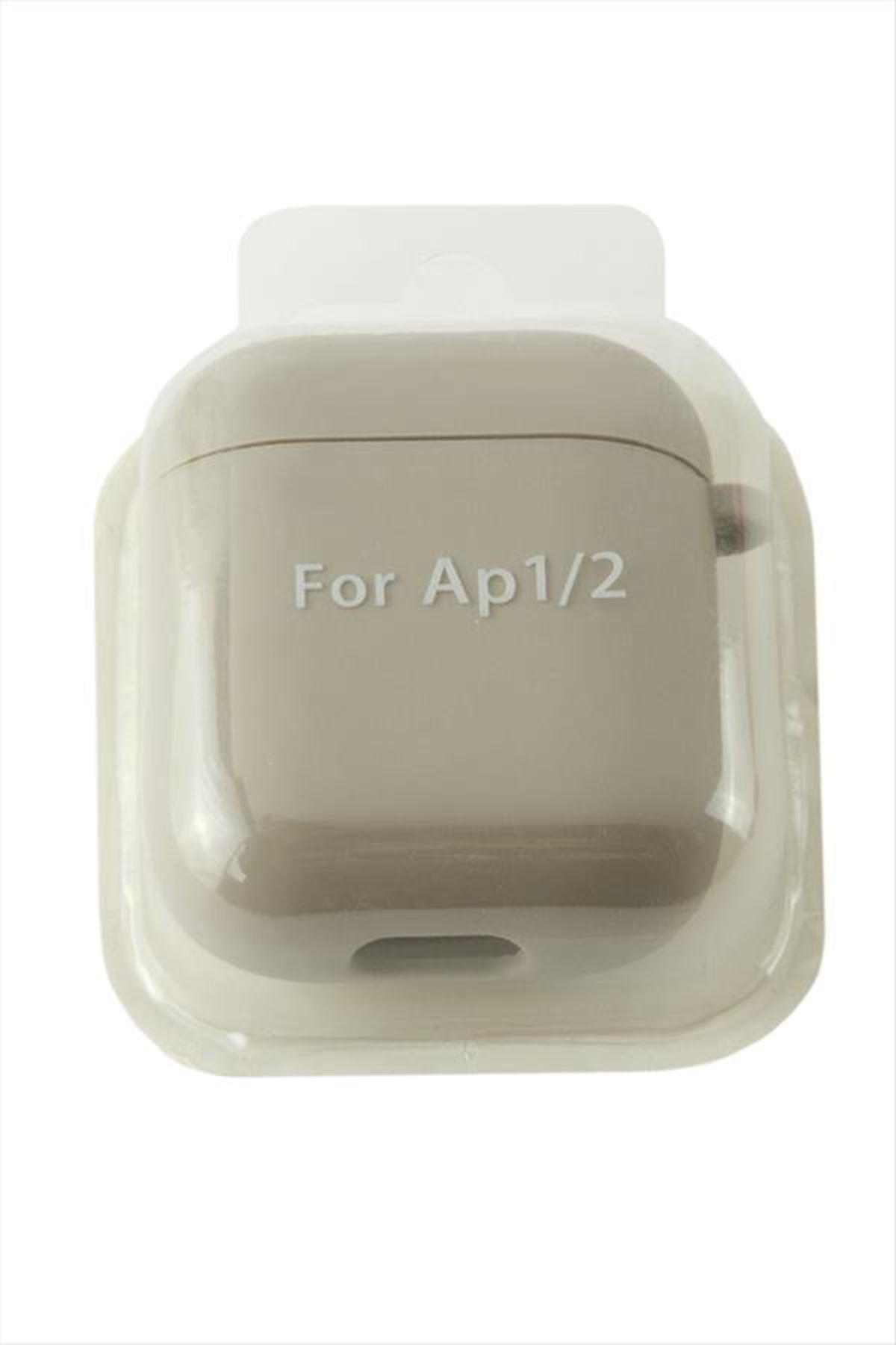 Airpods 1-2 Nesil Uyumlu Kablosuz Silikonlu Kulaklık Kılıfı  - Gri
