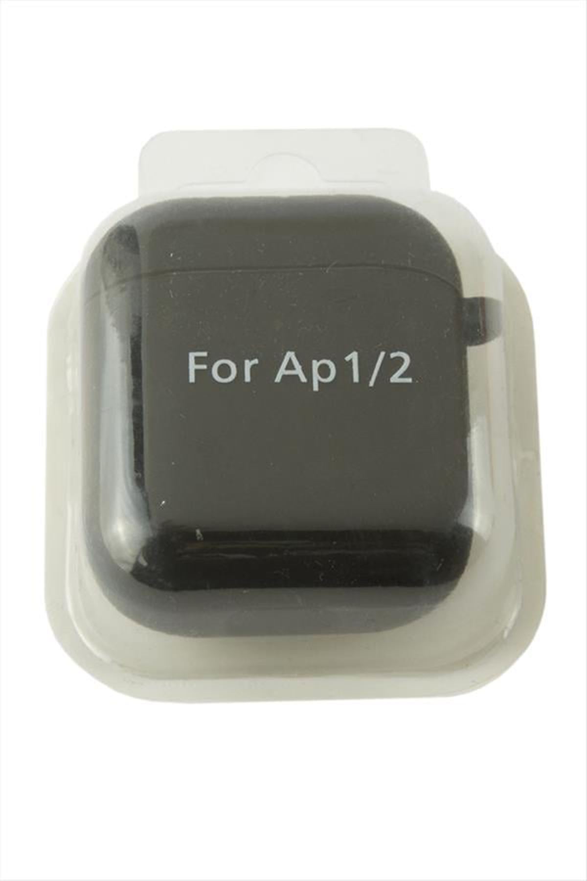Airpods 1-2 Nesil Uyumlu Kablosuz Silikonlu Kulaklık Kılıfı  - Siyah