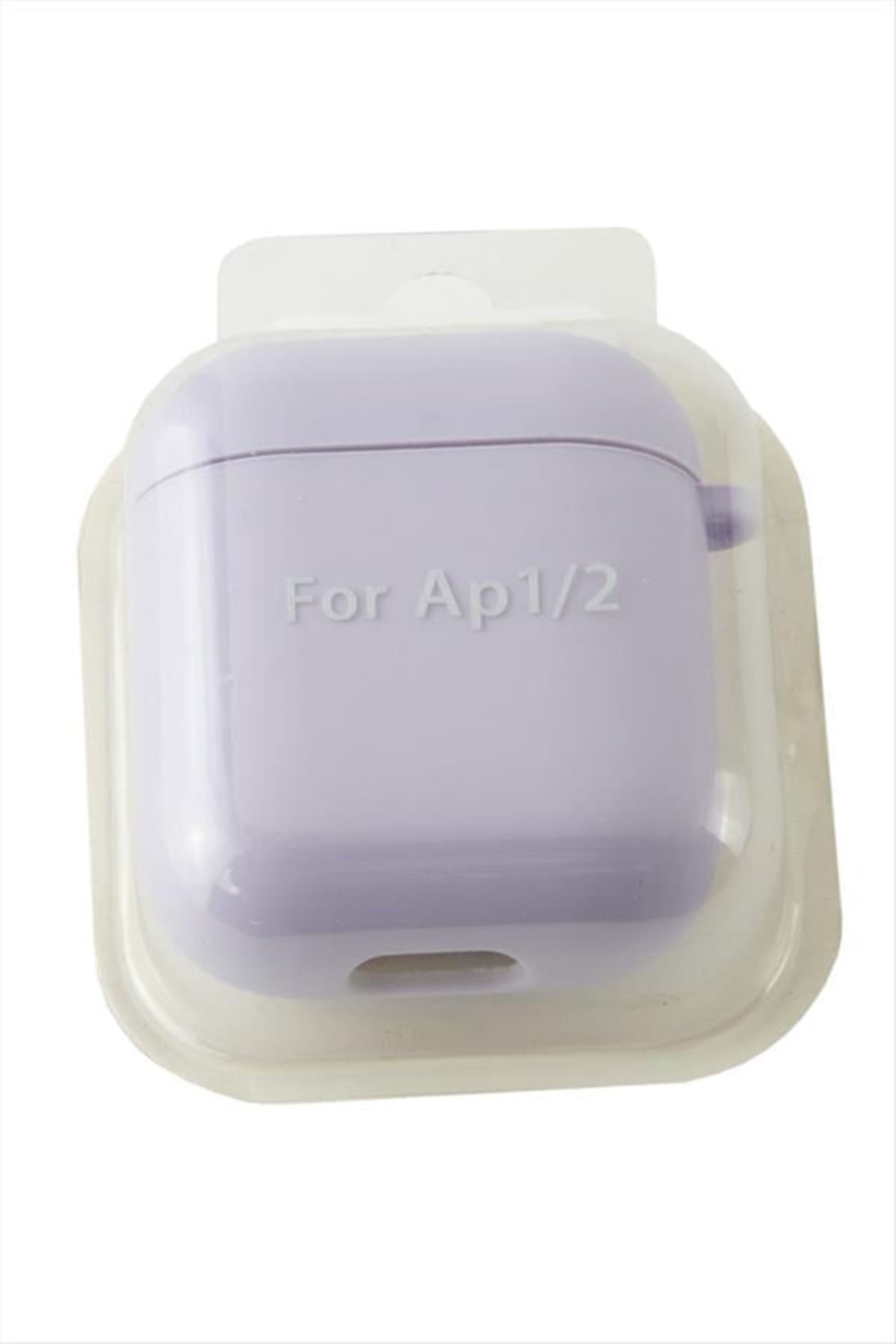 Airpods 1-2 Nesil Uyumlu Kablosuz Silikonlu Kulaklık Kılıfı  - Lila