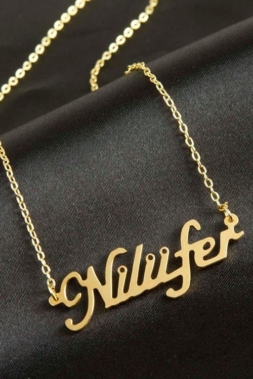 Nilüfer İsimli Kolye (Kişiye Özel) - Sarı