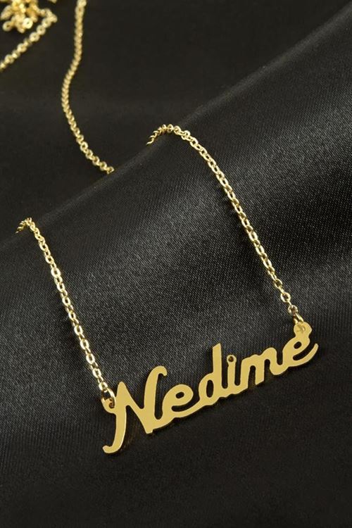 Nedime İsimli Kolye (Kişiye Özel) - Sarı
