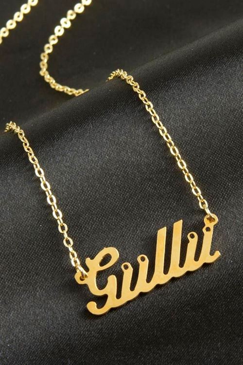 Güllü İsimli Kolye (Kişiye Özel) - Sarı
