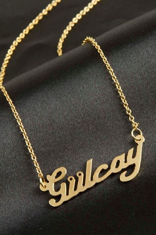 Gülcay İsimli Kolye (Kişiye Özel) - Sarı