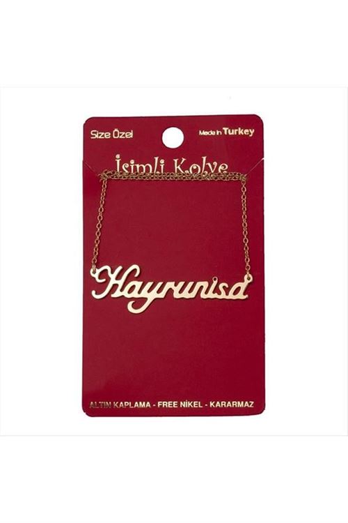 Hayrunisa İsimli Kolye (Kişiye Özel) - Sarı