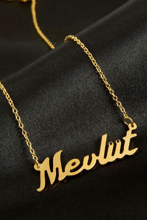 MEvlüt İsimli Kolye (Kişiye Özel) - Sarı