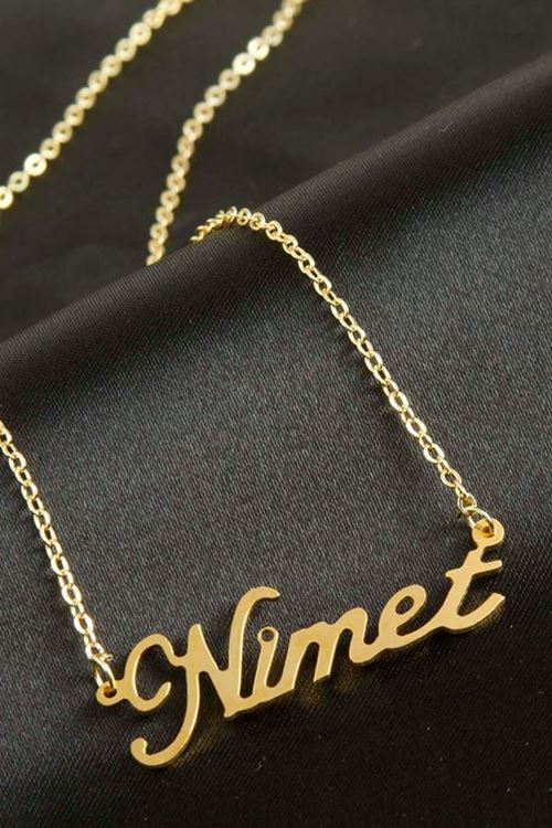 Nimet İsimli Kolye (Kişiye Özel) - Sarı