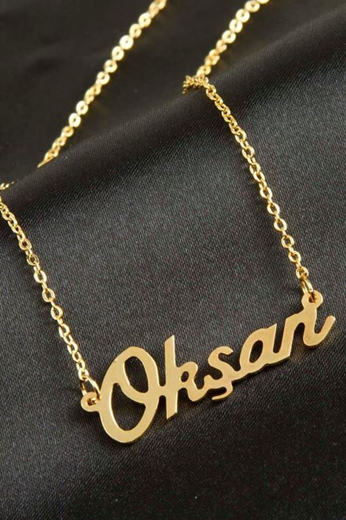 Okşan İsimli Kolye (Kişiye Özel) - Sarı