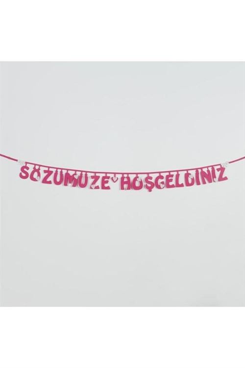 Sözümüze Hoşgeldiniz Keçe Yazı - Mor
