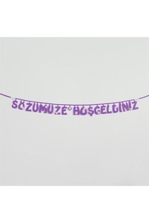 Sözümüze Hoşgeldiniz Keçe Yazı - Mor